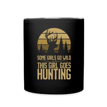 Hirschjagd Jägerin Spruch Jagd - Tasse einfarbig - Schwarz - Vorne
