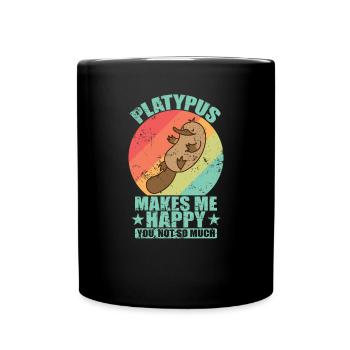 Ornithorynque me rend heureux, toi pas tellement - Mug uni - noir - Devant
