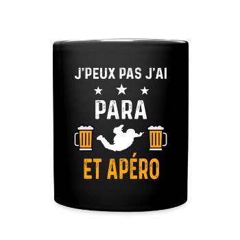 je peux pas j'ai para et apéro - Mug uni - noir - Devant