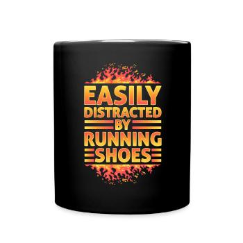 Distrait par les chaussures de course - Runner Laufen Runner - Mug uni - noir - Devant