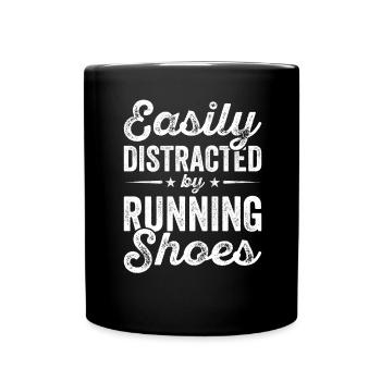 Distrait par les chaussures de course - Runner Laufen Runner - Mug uni - noir - Devant