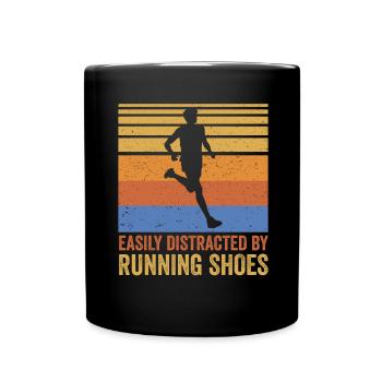 Distrait par les chaussures de course - Runner Laufen Runner - Mug uni - noir - Devant