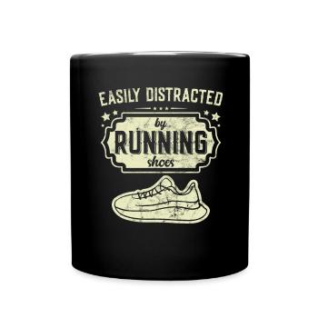 Distrait par les chaussures de course - Runner Laufen Runner - Mug uni - noir - Devant