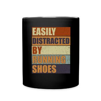 Distrait par les chaussures de course - Runner Laufen Runner - Mug uni - noir - Devant
