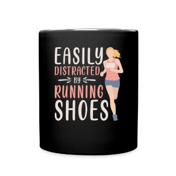 Distrait par les chaussures de course - Runner Laufen Runner - Mug uni - noir - Devant