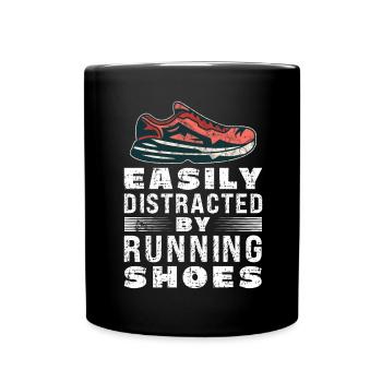 Distrait par les chaussures de course - Runner Laufen Runner - Mug uni - noir - Devant