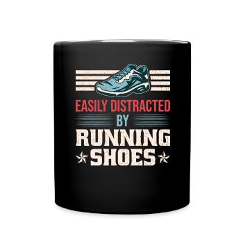 Distrait par les chaussures de course - Runner Laufen Runner - Mug uni - noir - Devant