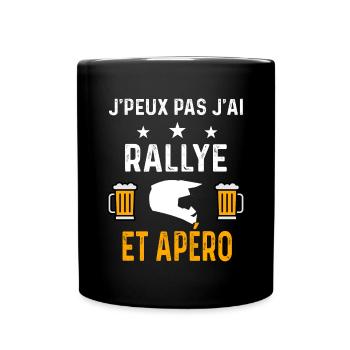 je peux pas j'ai rallye et apéro - Mug uni - noir - Devant