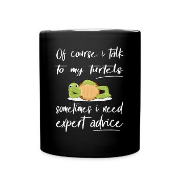 Funny Turtle Design Pet - Full Colour Mug - black - Front