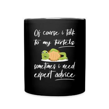 Funny Turtle Design Pet - Full Colour Mug - black - Front