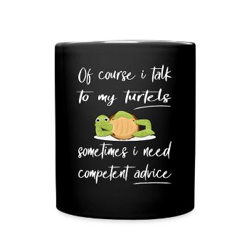 Funny Turtle Design Pet - Full Colour Mug - black - Front