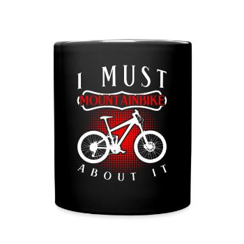 Mountainbike Mountainbiker MTB - Tasse einfarbig - Schwarz - Vorne