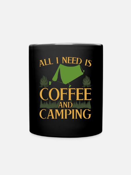 Camping Camping Tentes à café Tente Camper - Mug uni - noir