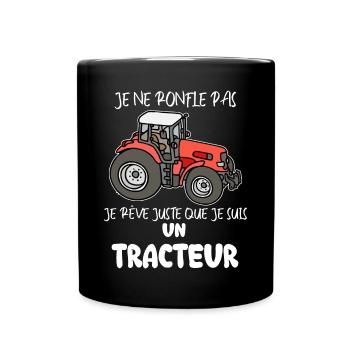 Les Ronflements De Mon Tracteur Cadeau Humour - Mug uni - noir - Devant