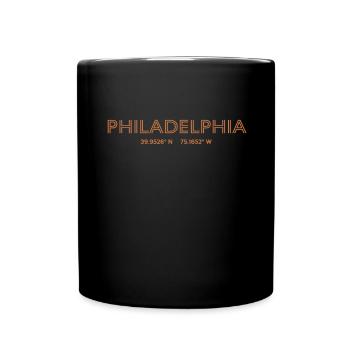 USA City coordinates - Philadelphia - Full Colour Mug - black - Front
