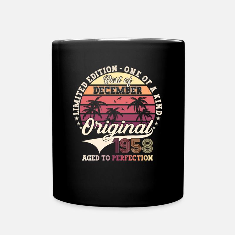 Original Dezember 1958 64. Geburtstag Geschenk - Tasse einfarbig - Schwarz