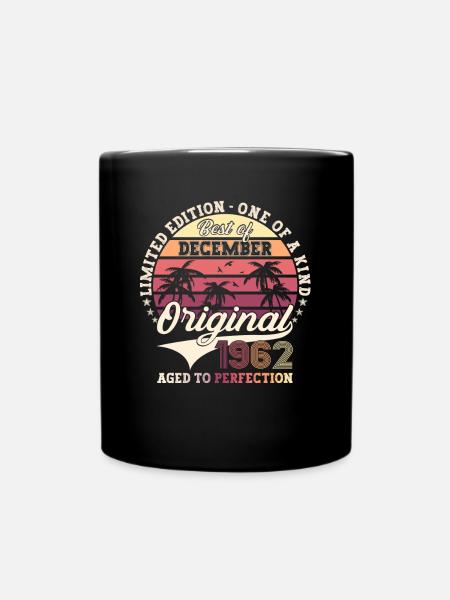Cadeau original du 60e anniversaire de décembre 1962 - Mug uni - noir