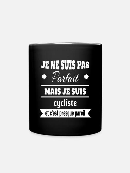 Pas parfait mais cycliste vélo humour - Mug uni - noir