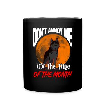 Lustiges Halloween Männer und Frauen Blutmond - Tasse einfarbig - Schwarz - Vorne