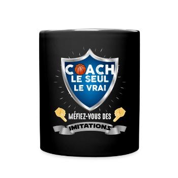 Coach basketteur le seul le vrai Homme Basket - Mug uni - noir - Devant