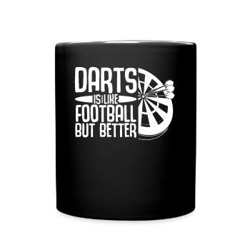 Darts Dartboard Dart - Tasse einfarbig - Schwarz - Vorne