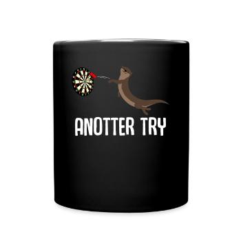 Darts Otter Dartpfeil Dart - Full Colour Mug - black - Front