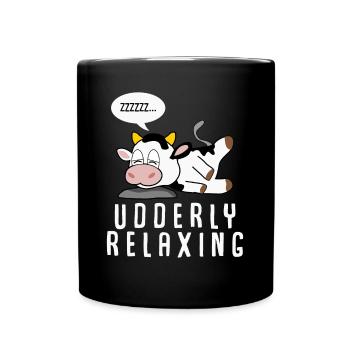 Cow Farmer Calf Sleeping Calves Cows - Full Colour Mug - black - Front