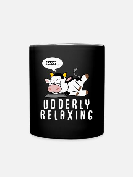 Vache Éleveur Veau endormi Veaux Vaches - Mug uni - noir