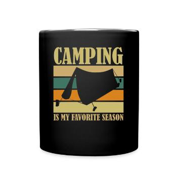 Camping Saison Camping Tente extérieure - Mug uni - noir - Devant