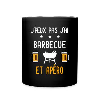 je peux pas barbecue grill - Mug uni - noir - Devant