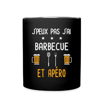 je peux pas barbecue ustensiles - Mug uni - noir - Devant