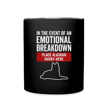 Émotionnel - Chien Alaskan Husky - Mug uni - noir - Devant