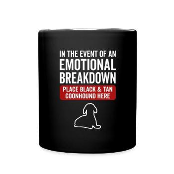 Emotional - Dog Black and Brown Coonhound - Full Colour Mug - black - Front