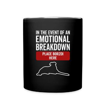 Emotional - dog Borzoi - Full Colour Mug - black - Front