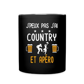 je peux pas country - Mug uni - noir - Devant