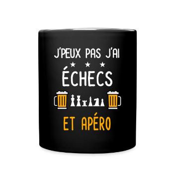 je peux pas échecs - Mug uni - noir - Devant
