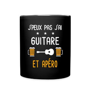 je peux pas guitare - Mug uni - noir - Devant