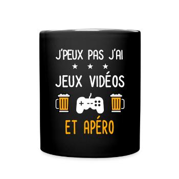 je peux pas jeux vidéos - Mug uni - noir - Devant