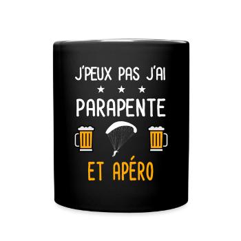 je peux pas parapente - Mug uni - noir - Devant