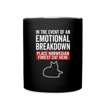 Emotional - Norwegische Waldkatze - Tasse einfarbig - Schwarz - Vorne