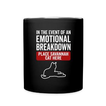 Emotional - Savannah Katze - Tasse einfarbig - Schwarz - Vorne