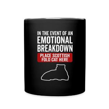 Emotional - Scottish Folding Cat - Full Colour Mug - black - Front