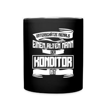 Konditor Zuckerbäcker Konditorei - Tasse einfarbig - Schwarz - Vorne