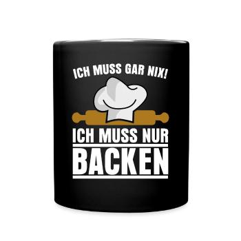 Konditor Zuckerbäcker Backen Konditorei - Tasse einfarbig - Schwarz - Vorne