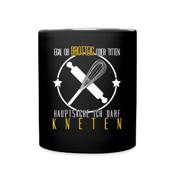 Bäcker Backen Kneten Bäckerei - Tasse einfarbig - Schwarz - Vorne