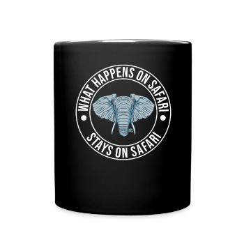 Was auf Safari passiert bleibt auf Safari Afrika - Tasse einfarbig - Schwarz - Vorne