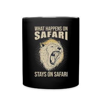 Was auf Safari passiert bleibt auf Safari Afrika - Tasse einfarbig - Schwarz - Vorne