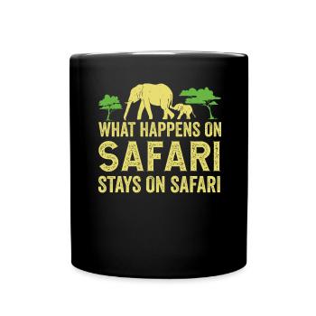 Was auf Safari passiert bleibt auf Safari Afrika - Tasse einfarbig - Schwarz - Vorne