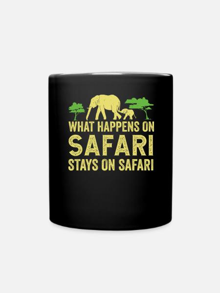Was auf Safari passiert bleibt auf Safari Afrika - Tasse einfarbig - Schwarz