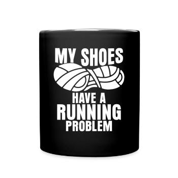 Running Jogging Marathon Slogan Race - Full Colour Mug - black - Front